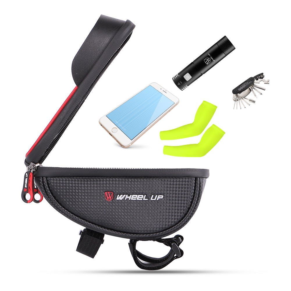 WHEEL UP Waterproof MTB Bike Top Tube Frame Handlebar 6 inch Touch Screen Mobile Phone Bag Bicycle Front Bag Cycling Pouch