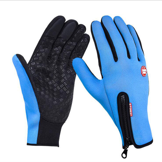 1 Pair Touch Screen Full-finger Non-slip Gloves Mittens Windproof Outdoor Skiing Cycling Gloves