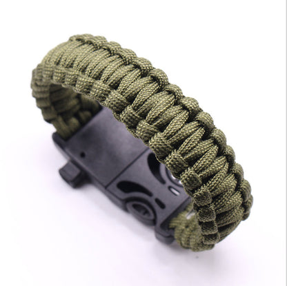 Whistle, Flintstone, Compass, Scraper, Reflective Strip Rope 5 in 1 Outdoor Survival Bracelet