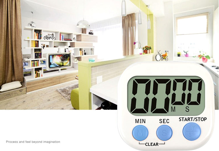 Large Screen LCD Display Electronic Digits Timer Alarm Clock with Stand