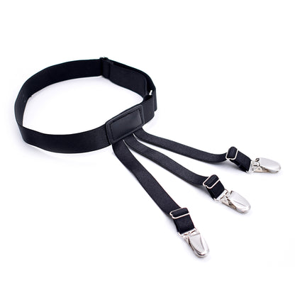 1 Pair Mens Shirt Stays Anti-Wrinkle Clip Thigh Suspender Belts Stay with 3 Locking Clamps