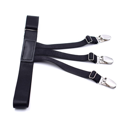 1 Pair Mens Shirt Stays Anti-Wrinkle Clip Thigh Suspender Belts Stay with 3 Locking Clamps