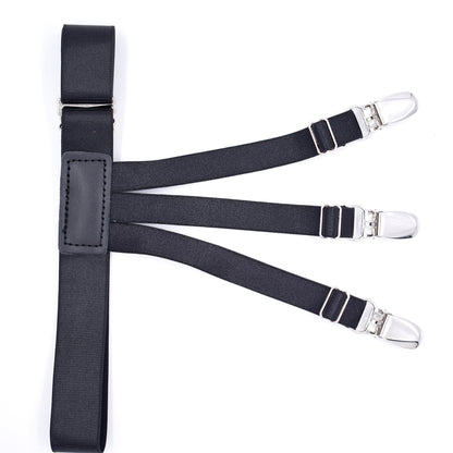 1 Pair Mens Shirt Stays Anti-Wrinkle Clip Thigh Suspender Belts Stay with 3 Locking Clamps