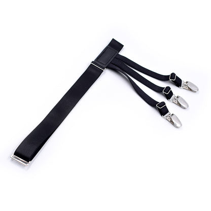 1 Pair Mens Shirt Stays Anti-Wrinkle Clip Thigh Suspender Belts Stay with 3 Locking Clamps