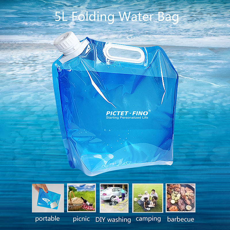 PICTET.FINO RH46 5L Water Carrier Collapsible Water Bag for Camping Hiking Picnic BBQ