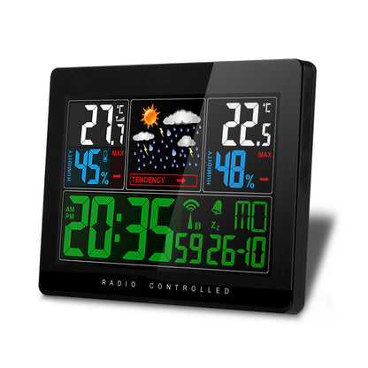 Temperature Humidity Wireless Weather Forecast Station Alarm and Snooze Thermometer Hygrometer Clock