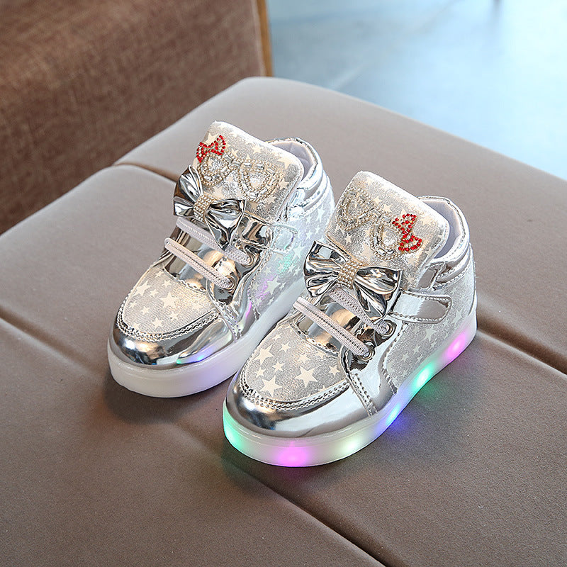 1 Pair of Fashion Luminous Shoes Children LED Flashing Boys Girls Sneakers