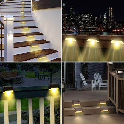 12PCS/Pack Solar Deck Lights Waterproof LED Solar Lamp for Outdoor Pathway Yard