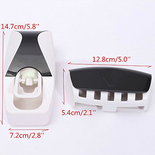 Practical Automatic Toothpaste Squeezer Toothbrush Holder Set with Sticker