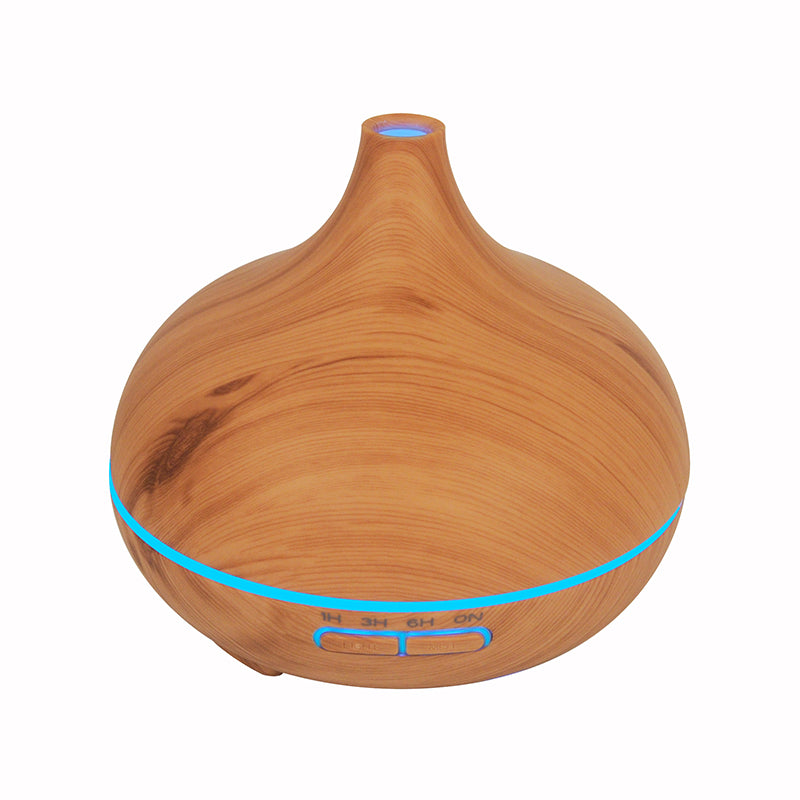 Portable 7-color Changing LED Light Aroma Oil Diffuser 300ml Wood Grain Aromatherapy Air Humidifier