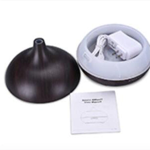 Portable 7-color Changing LED Light Aroma Oil Diffuser 300ml Wood Grain Aromatherapy Air Humidifier