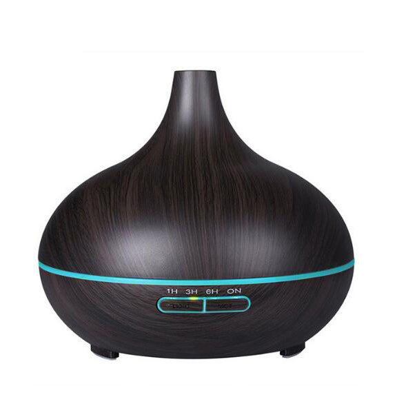 Portable 7-color Changing LED Light Aroma Oil Diffuser 300ml Wood Grain Aromatherapy Air Humidifier