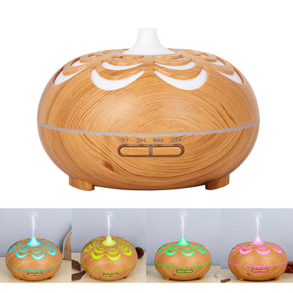 350ML Ultrasonic Essential Oil Diffuser Wood Grain Cool Mist Humidifier with 7 Color LED Lights for Home Bedroom