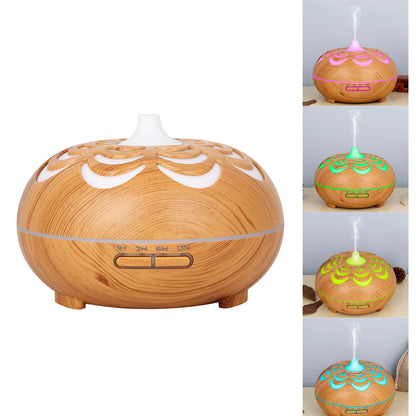 350ML Ultrasonic Essential Oil Diffuser Wood Grain Cool Mist Humidifier with 7 Color LED Lights for Home Bedroom