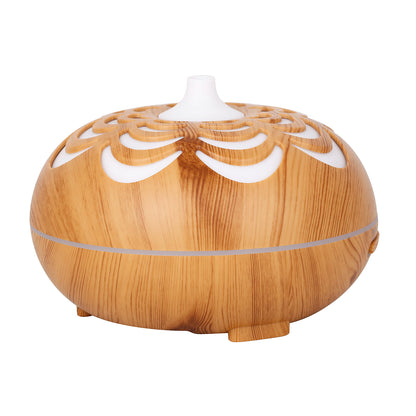 350ML Ultrasonic Essential Oil Diffuser Wood Grain Cool Mist Humidifier with 7 Color LED Lights for Home Bedroom