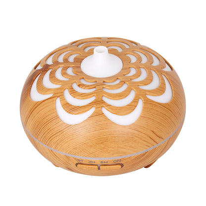 350ML Ultrasonic Essential Oil Diffuser Wood Grain Cool Mist Humidifier with 7 Color LED Lights for Home Bedroom