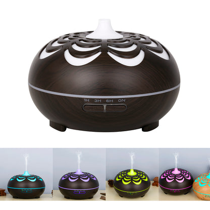 350ML Ultrasonic Essential Oil Diffuser Wood Grain Cool Mist Humidifier with 7 Color LED Lights for Home Bedroom