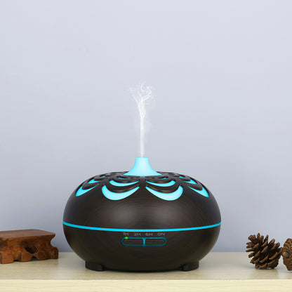 350ML Ultrasonic Essential Oil Diffuser Wood Grain Cool Mist Humidifier with 7 Color LED Lights for Home Bedroom