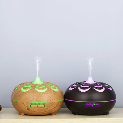 350ML Ultrasonic Essential Oil Diffuser Wood Grain Cool Mist Humidifier with 7 Color LED Lights for Home Bedroom