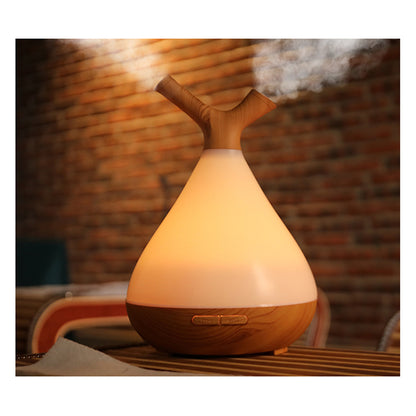 Household Mute Aroma Diffuser 7 LED Color Branch Wood Grain Aromatherapy Humidifier with 400ML Water Bottle