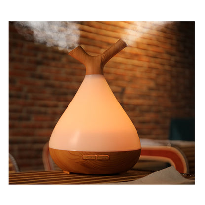 Household Mute Aroma Diffuser 7 LED Color Branch Wood Grain Aromatherapy Humidifier with 400ML Water Bottle