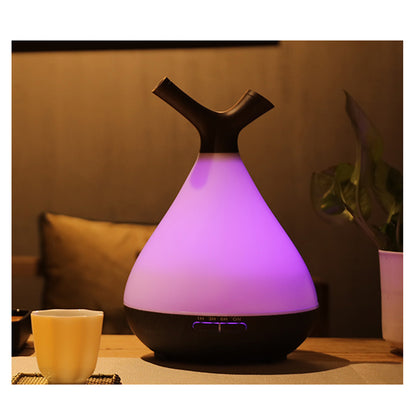 Household Mute Aroma Diffuser 7 LED Color Branch Wood Grain Aromatherapy Humidifier with 400ML Water Bottle