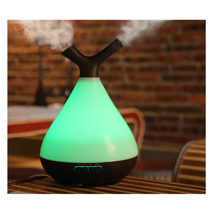 Household Mute Aroma Diffuser 7 LED Color Branch Wood Grain Aromatherapy Humidifier with 400ML Water Bottle