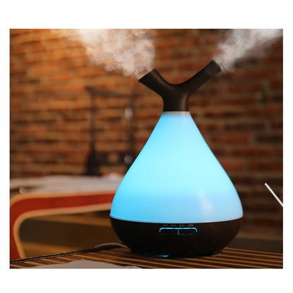 Household Mute Aroma Diffuser 7 LED Color Branch Wood Grain Aromatherapy Humidifier with 400ML Water Bottle