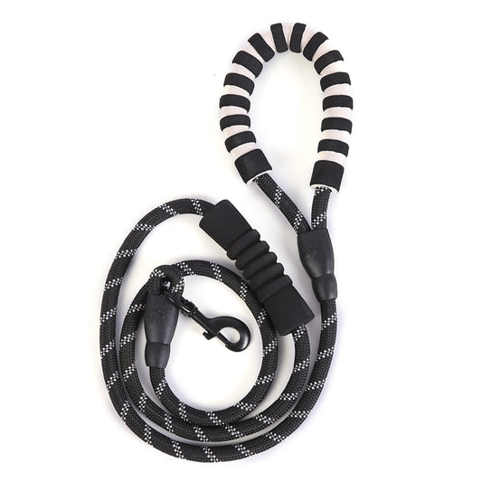 Reflective Nylon Dog Pet Round Traction Rope with Padded Handle