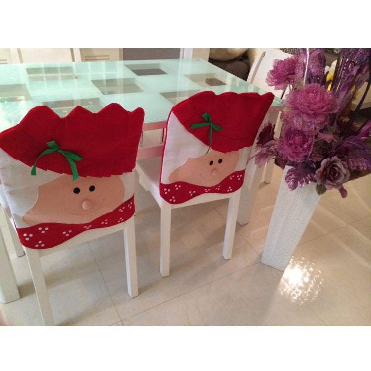 Christmas Santa Claus Chair Back Cover Christmas Kitchen Chair Cover, Size: 44 x 54cm