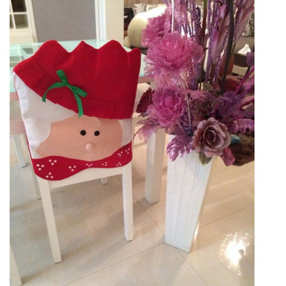 Christmas Santa Claus Chair Back Cover Christmas Kitchen Chair Cover, Size: 44 x 54cm