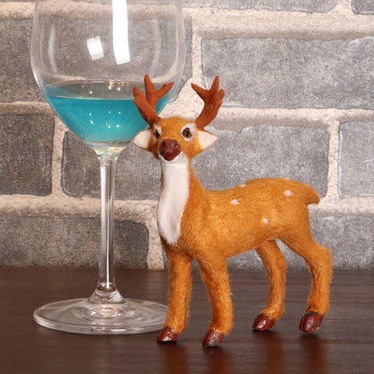 Xmas Mini Deer Doll Ornament Home Christmas Decor Holiday Prop