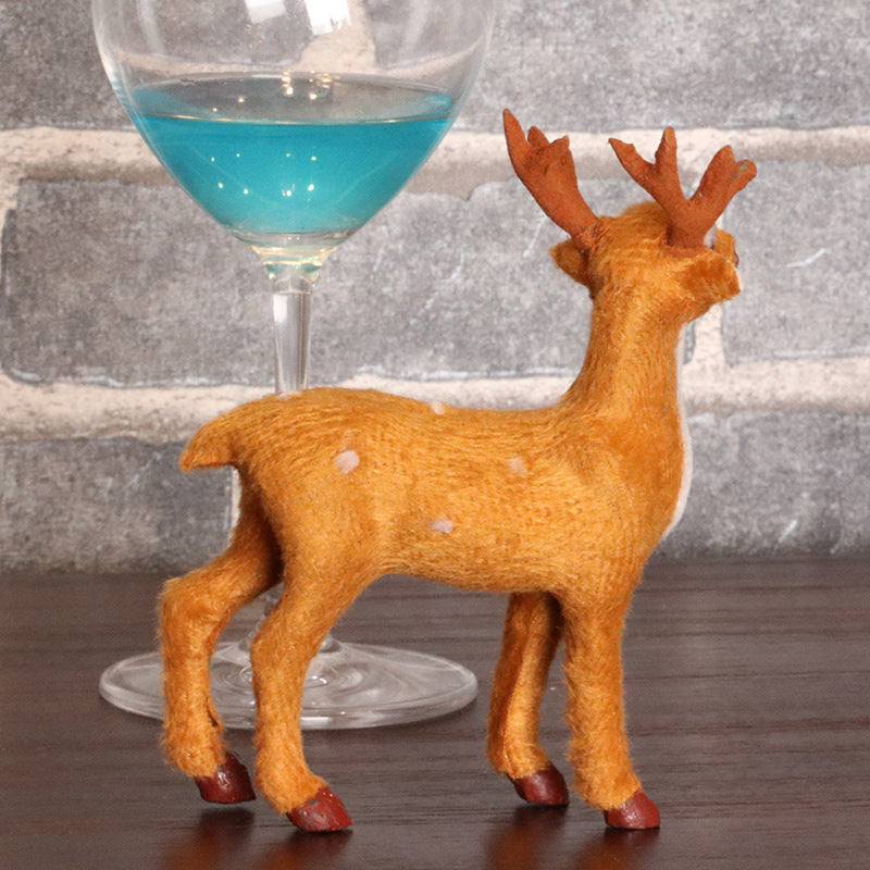 Xmas Mini Deer Doll Ornament Home Christmas Decor Holiday Prop