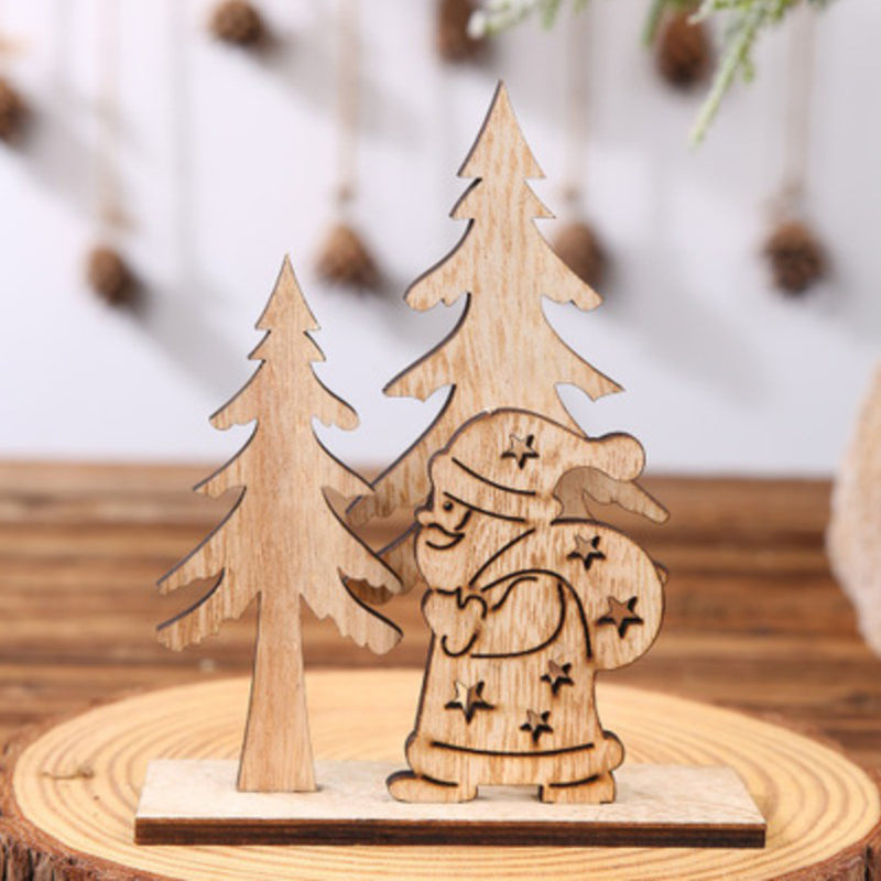 Wood Christmas Ornament Table Decoration DIY Craft