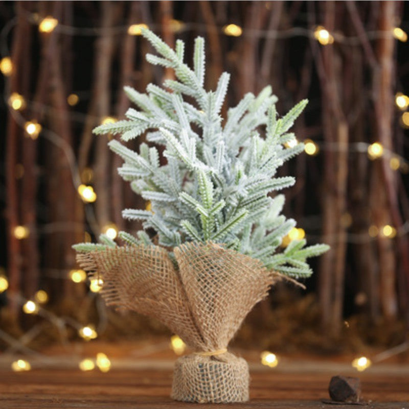 Mini Linen PE Christmas Tree Desktop Ornaments Christmas Party Decoration