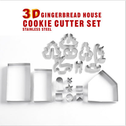 18PCS/Set Christmas Cookie Cutter Stainless Steel Cut Candy Biscuit Mold Cooking Tool