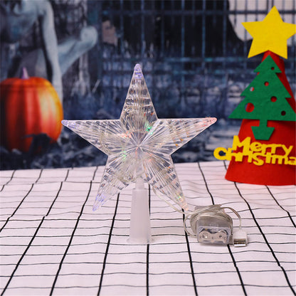 USB LED Light Star Ornament Party Supplies Christmas Tree Top Lamp