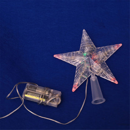 USB LED Light Star Ornament Party Supplies Christmas Tree Top Lamp