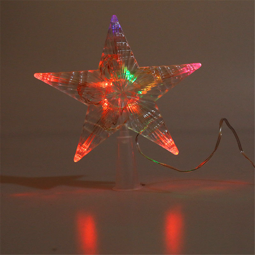 USB LED Light Star Ornament Party Supplies Christmas Tree Top Lamp