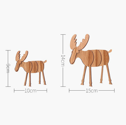 Wood Christmas Elk Deer Ornaments Xmas Tree Hanging Decoration Pendant Gift