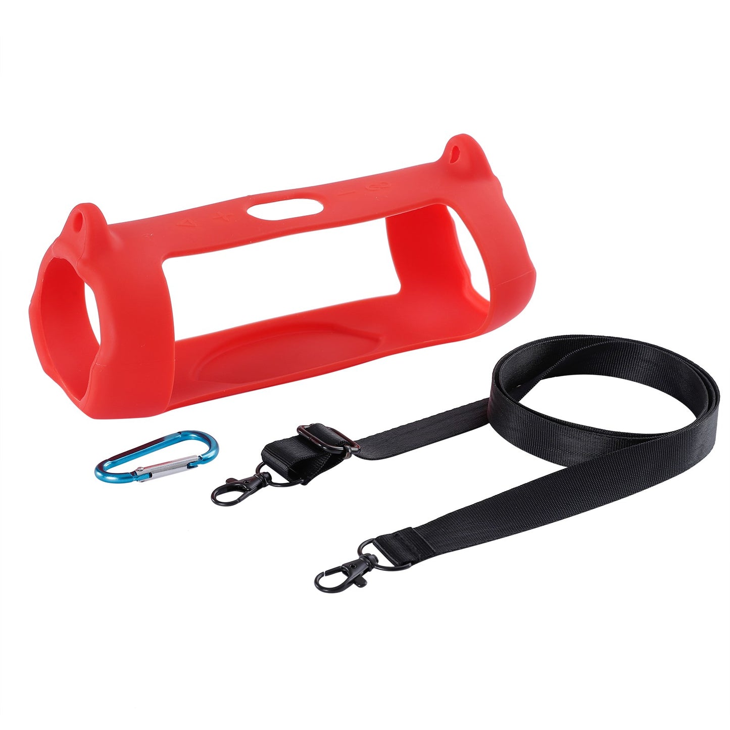 Silicone Carrying Case Bluetooth Speaker Protective Cover with Shoulder Strap Carabiner for JBL Charge 5