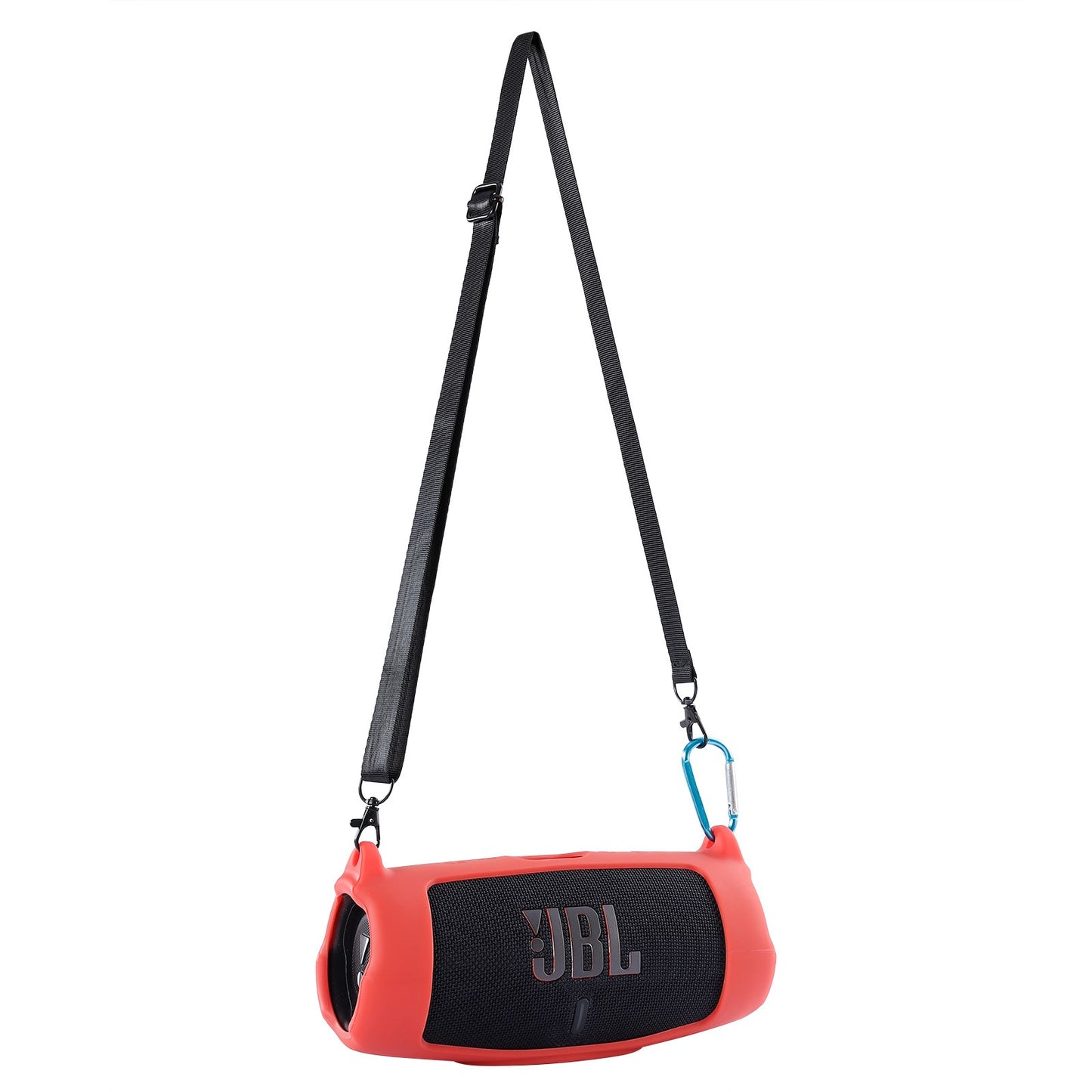 Silicone Carrying Case Bluetooth Speaker Protective Cover with Shoulder Strap Carabiner for JBL Charge 5