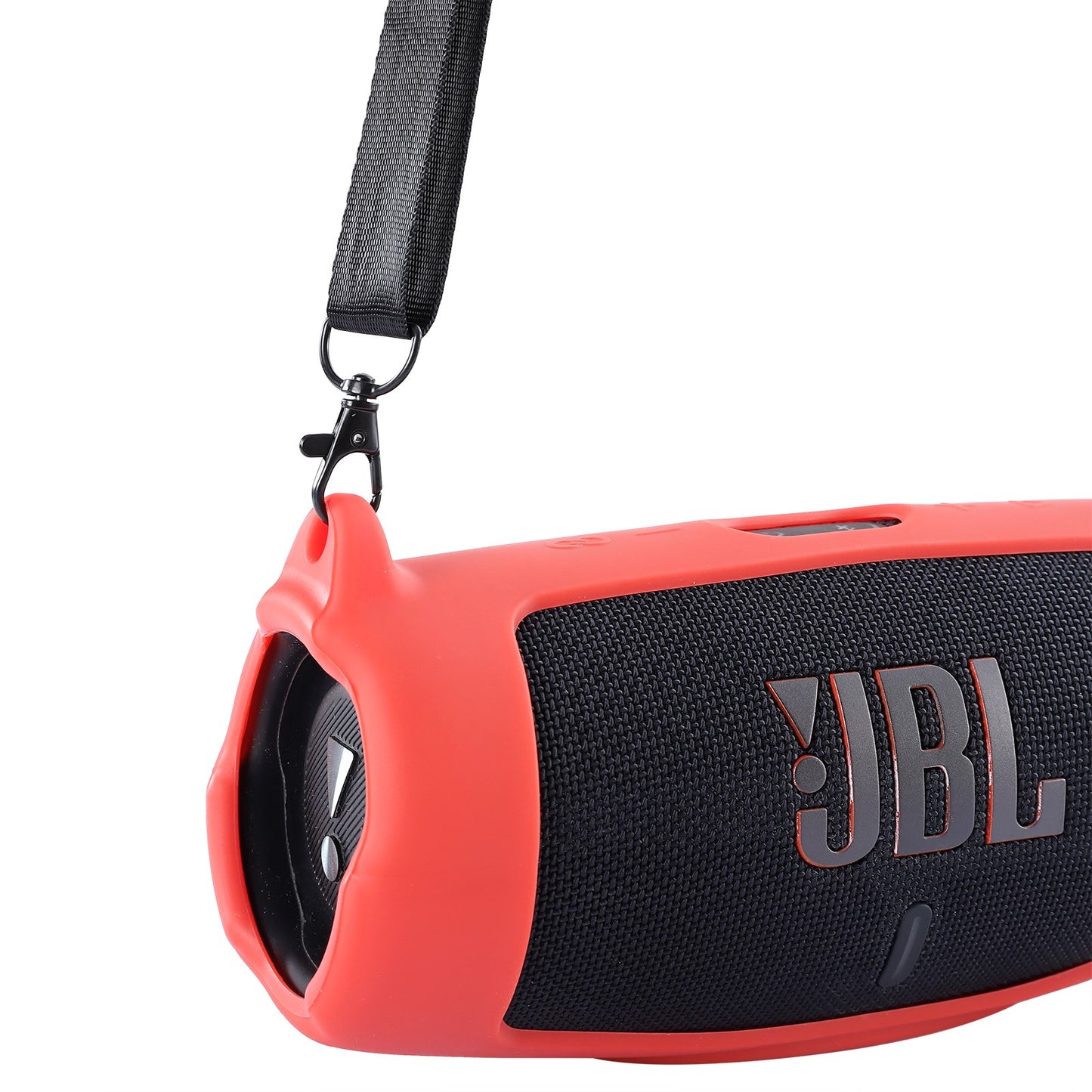 Silicone Carrying Case Bluetooth Speaker Protective Cover with Shoulder Strap Carabiner for JBL Charge 5