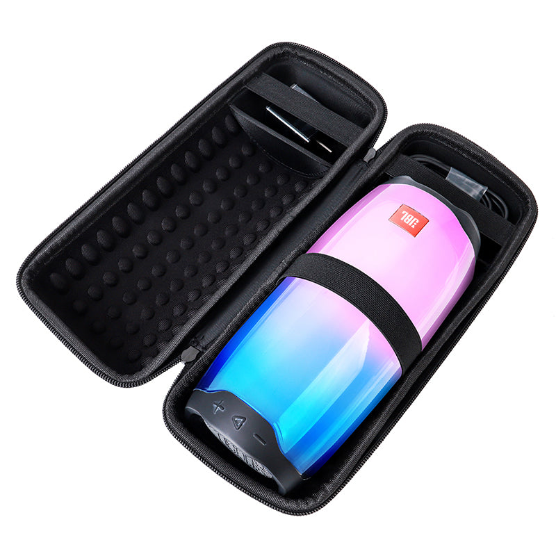 For JBL Pulse4 EVA Carrying Case Bluetooth Speaker Anti-drop Protective Cover with Shoulder Strap and Carabiner