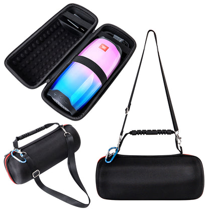 For JBL Pulse4 EVA Carrying Case Bluetooth Speaker Anti-drop Protective Cover with Shoulder Strap and Carabiner