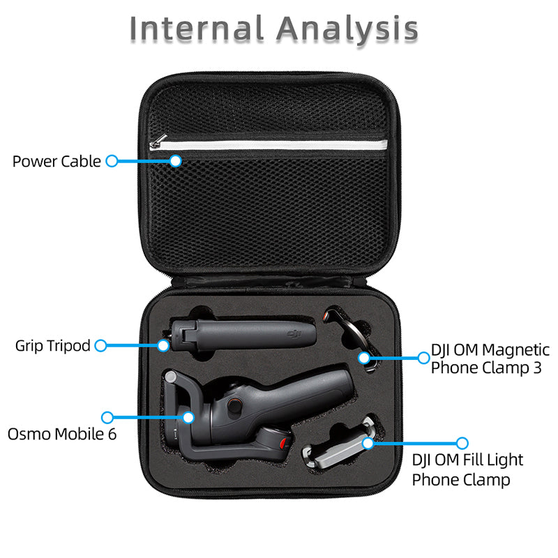 Portable Storage Bag for DJI OM 6, Handheld Gimbal Accessories Handbag Shockproof Carrying Case