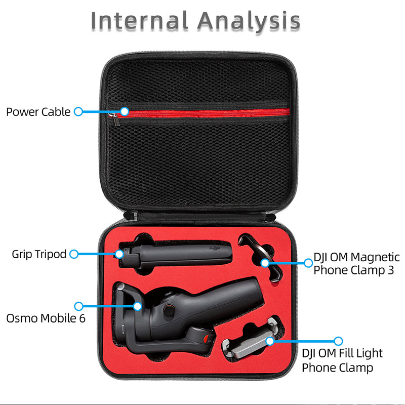 Portable Storage Bag for DJI OM 6, Handheld Gimbal Accessories Handbag Shockproof Carrying Case