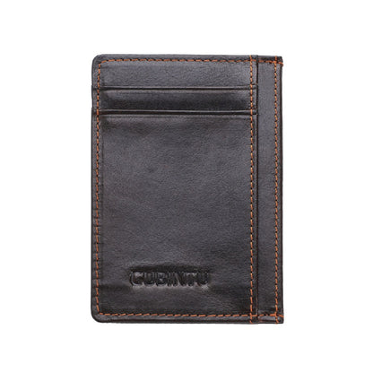 115# Stylish Genuine Leather Coin Multi Card Slots Wallet for Men