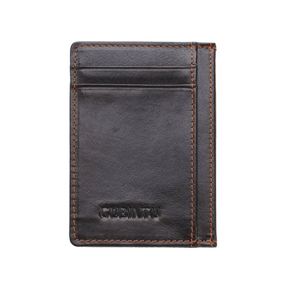 115# Stylish Genuine Leather Coin Multi Card Slots Wallet for Men