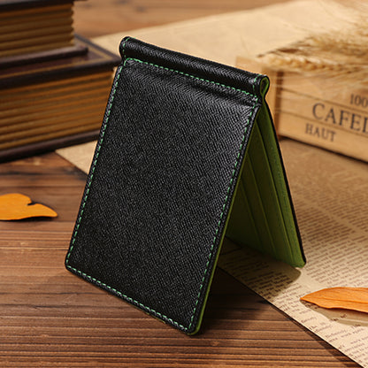 Creative Ultra-thin Bi-fold PU Leather Card Holders Wallet with Money Clip